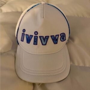 Ivivva White Cap with Blue and Teal Logo